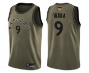 Men's Toronto Raptors #9 Serge Ibaka Swingman Green Salute to Service 2019 Basketball Finals Bound Jersey