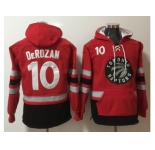 Toronto Raptors #10 DeMar DeRozan Red Name & Number Pullover NBA Hoodie