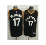 Toronto Raptors #17 Jonas Valanciunas Black Gold Stitched NBA Jersey
