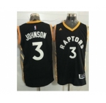 Toronto Raptors #3 James Johnson Black Gold Stitched NBA Jersey