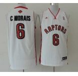 nba toronto raptors #6 cmorais white[revolution 30 swingman]