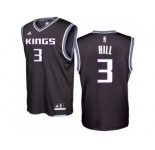 Men Adidas Sacramento Kings #3 George Hill Swingman Black Alternate NBA Jersey