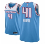 Men NBA 2018-19 Sacramento Kings #41 Kosta Koufos City Edition Blue Jersey