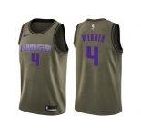 Men Nike Sacramento Kings #4 Chris Webber Green Salute to Service NBA Swingman Jersey