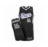 Men's Adidas Sacramento Kings #16 Peja Stojakovic Authentic Black Alternate NBA Jersey