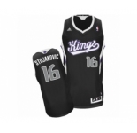 Men's Adidas Sacramento Kings #16 Peja Stojakovic Swingman Black Alternate NBA Jersey