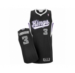 Men's Adidas Sacramento Kings #3 Skal Labissiere Authentic Black Alternate NBA Jersey