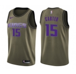 Men's Nike Sacramento Kings #15 Vince Carter Swingman Green Salute to Service NBA Jersey