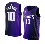 Men's Sacramento Kings #10 Domantas Sabonis Purple 2023-24 Statement Edition Swingman Stitched Jersey