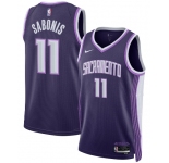Men's Sacramento Kings #11 Domantas Sabonis Purple 2025-26 City Edition Swingman Stitched Jersey