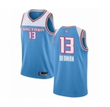 Men's Sacramento Kings #13 Dewayne Dedmon Authentic Blue Basketball Jersey 2018 -19 City Edition