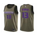 Men's Sacramento Kings #13 Dewayne Dedmon Swingman Green Salute to Service Basketball Jersey