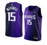 Men's Sacramento Kings #15 Davion Mitchell Purple 2023-24 Statement Edition Swingman Stitched Jersey