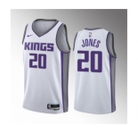 Men's Sacramento Kings #20 Colby Jones White 2023 Draft Association Edition Stitched Jersey