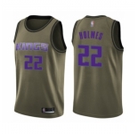 Men's Sacramento Kings #22 Richaun Holmes Swingman Green Salute to Service Basketball Jersey
