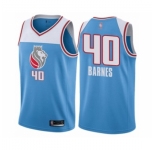 Men's Sacramento Kings #40 Harrison Barnes Authentic Blue Basketball Jersey - City Edition