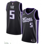 Men's Sacramento Kings #5 De'Aaron Fox Black Icon Edition Swingman Stitched Basketball Jersey