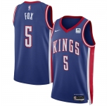 Men's Sacramento Kings #5 De'Aaron Fox Purple 2024-25 City Edition Stitched Basketball Jersey