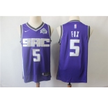 Men's Sacramento  Kings #5 De'Aaron Fox Purple Nike Swingman Jersey