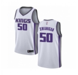 Men's Sacramento Kings #50 Caleb Swanigan Authentic White Basketball Jersey - Association Edition