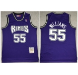 Men's Sacramento Kings Purple #55 Jason Williams 1998-99 Throwback Stitched NBA Jersey