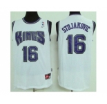 Sacramento Kings #16 Peja Stojakovic White Throwback Stitched NBA Jersey