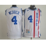 nba sacramento kings #4 webber  m&n white