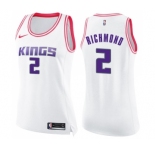 Women's Nike Sacramento Kings #2 Mitch Richmond Swingman White Pink Fashion NBA Jersey