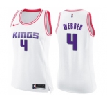 Women's Nike Sacramento Kings #4 Chris Webber Swingman White Pink Fashion NBA Jersey