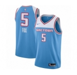 Women's Nike Sacramento Kings #5 De'Aaron Fox Swingman Blue NBA Jersey - 2018-19 City Edition