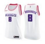 Women's Nike Sacramento Kings #8 Bogdan Bogdanovic Swingman White Pink Fashion NBA Jersey