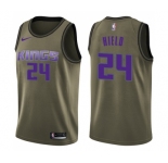 Youth Nike Sacramento Kings #24 Buddy Hield Swingman Green Salute to Service NBA Jersey