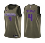 Youth Nike Sacramento Kings #4 Chris Webber Swingman Green Salute to Service NBA Jersey