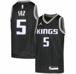 Youth Sacramento Kings #5 De'Aaron Fox Jordan Brand Black 2020-21 Swingman Player Jersey