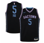 Youth Sacramento Kings #5 De'Aaron Fox Nike Black 2020-21 Swingman Jersey