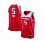 Youth Sacramento Kings #5 De'Aaron Fox Swingman Red Basketball Jersey 2019-20 City Edition
