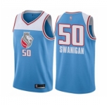 Youth Sacramento Kings #50 Caleb Swanigan Swingman Blue Basketball Jersey - City Edition