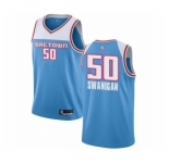 Youth Sacramento Kings #50 Caleb Swanigan Swingman Blue Basketball Jersey 2018-19 City Edition