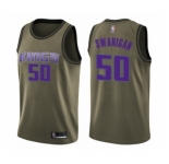 Youth Sacramento Kings #50 Caleb Swanigan Swingman Green Salute to Service Basketball Jersey