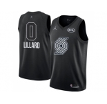 Men Nike Portland Trail Blazers #0 Damian Lillard Black NBA Jordan Swingman 2018 All-Star Game Jersey
