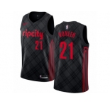 Men Nike Portland Trail Blazers #21 Noah Vonleh Authentic Black NBA Jersey - City Edition