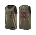 Men Nike Portland Trail Blazers #32 Bill Walton Green Salute to Service NBA Swingman Jersey