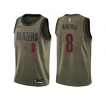 Men Nike Portland Trail Blazers #8 Al-Farouq Aminu Green Salute to Service NBA Swingman Jersey