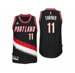 Men Portland Trail Blazers #11 Evan Turner Alternate Black New Swingman Jersey