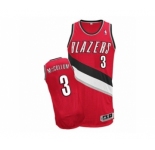 Men's Adidas Portland Trail Blazers #3 C.J. McCollum Authentic Red Alternate NBA Jersey