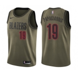Men's Nike Portland Trail Blazers #19 Georgios Papagiannis Swingman Green Salute to Service NBA Jersey
