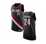 Men's Nike Portland Trail Blazers #24 Anfernee Simons Authentic Black NBA Jersey - Icon Edition