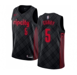Men's Nike Portland Trail Blazers #5 Seth Curry Swingman Black NBA Jersey - City Edition