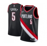 Men's Nike Portland Trail Blazers #5 Seth Curry Swingman Black NBA Jersey - Icon Edition