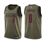 Men's Nike Portland Trail Blazers #6 Shabazz Napier Swingman Green Salute to Service NBA Jersey